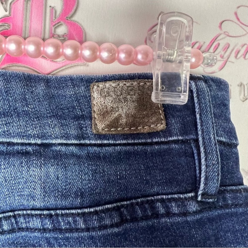 Guess jeans curvy Sophia skinny denim blue faded wash triangle logo iconic - Picture 4 of 11